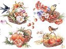 Papier ryżowy DECOM/ 5193 - 4 Kosze owoców i kwiatów