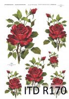 Papier ryżowy ITD - R170 Róża czerwona