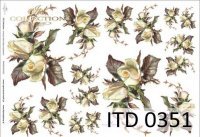 Papier ITD duży 42x29 - 0351 Róże kremowe