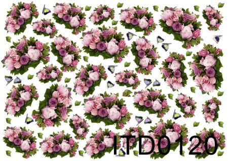 Papier ITD duży 42x29 - 0120 Róże i motyle 
