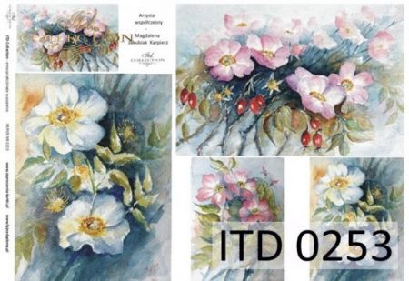 Papier ITD duży 42x29 - 0253 Kwiaty