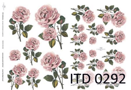 Papier ITD duży 42x29 - 0292 Róże pudrowe
