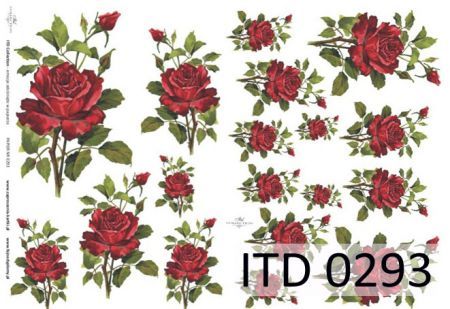 Papier ITD duży 42x29 - 0293 Róże czerwone
