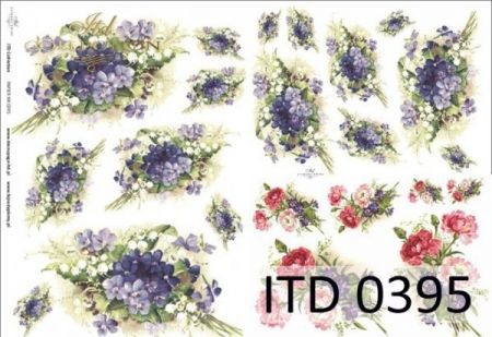 Papier ITD duży 42x29 - 0395 Fiołki , kwiaty