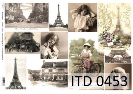 Papier ITD duży 42x29 - 0453  Vintage Paryż