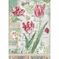 Papier Ryżowy A4 Stamperia / DFS A4 354 Tulipany 