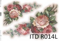 Papier ryżowy DUŻY A3   ITD R014L Narożne róże