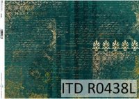 Papier ryżowy DUŻY A3 ITD R438L  Zieleń i złoto