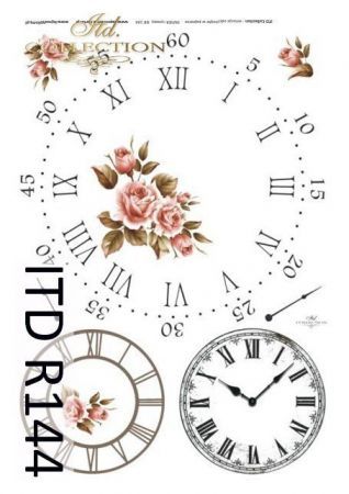 Papier ryżowy ITD - R144 Tarcze zegarowe z różą