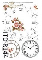 Papier ryżowy ITD - R144 Tarcze zegarowe z różą