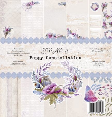 Zestaw papierów  Poppy Constellation - Scrap8