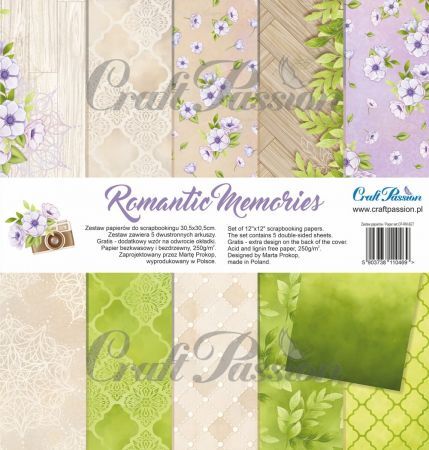 Zestaw papierów Romantic Memories -30,5x30,5cm Craft Passion